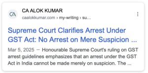 SC on GST Arrest